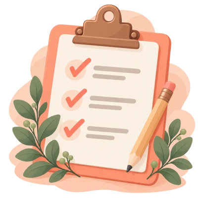Illustration of a clipboard with a simple movement plan.